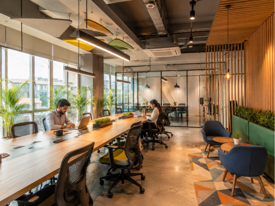 Corporate team working in a managed office space at Marathahalli Bengaluru